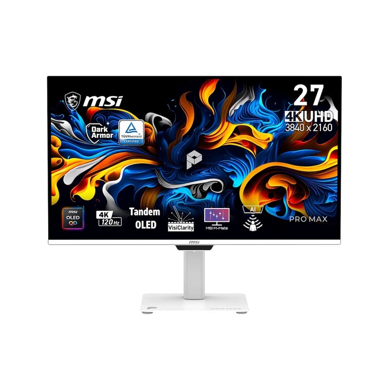 MSI PRO MAX 271UPXW12G 27" QD-OLED 120Hz (MO-MPM27UO+CE-ACPC+LB-MON) FORGE K210 WIRELESS COMBO(KB-MFK210C)