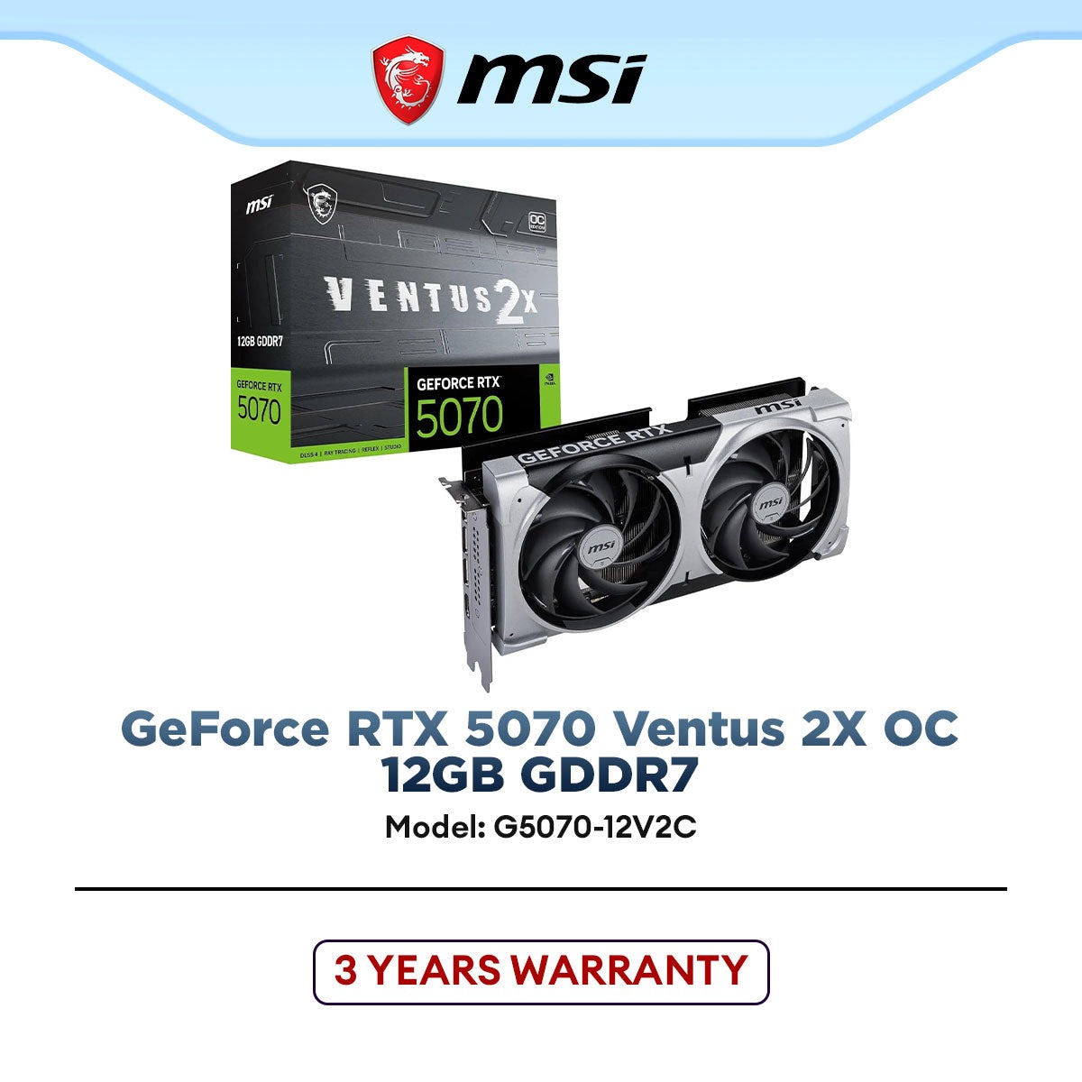 MSI GeForce RTX 5070 12G VENTUS 2X OC