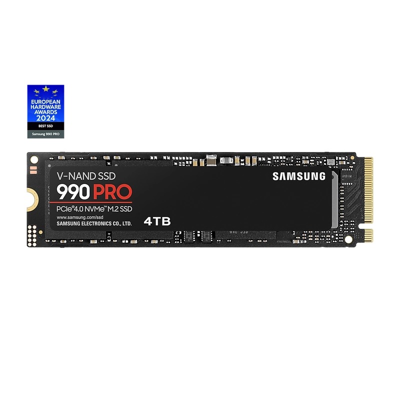 Samsung 990 PRO NVME Gen4 SSD (4TB PCIe Gen 4.0 x4, NVMe 2.0)(HD-99P4TB)