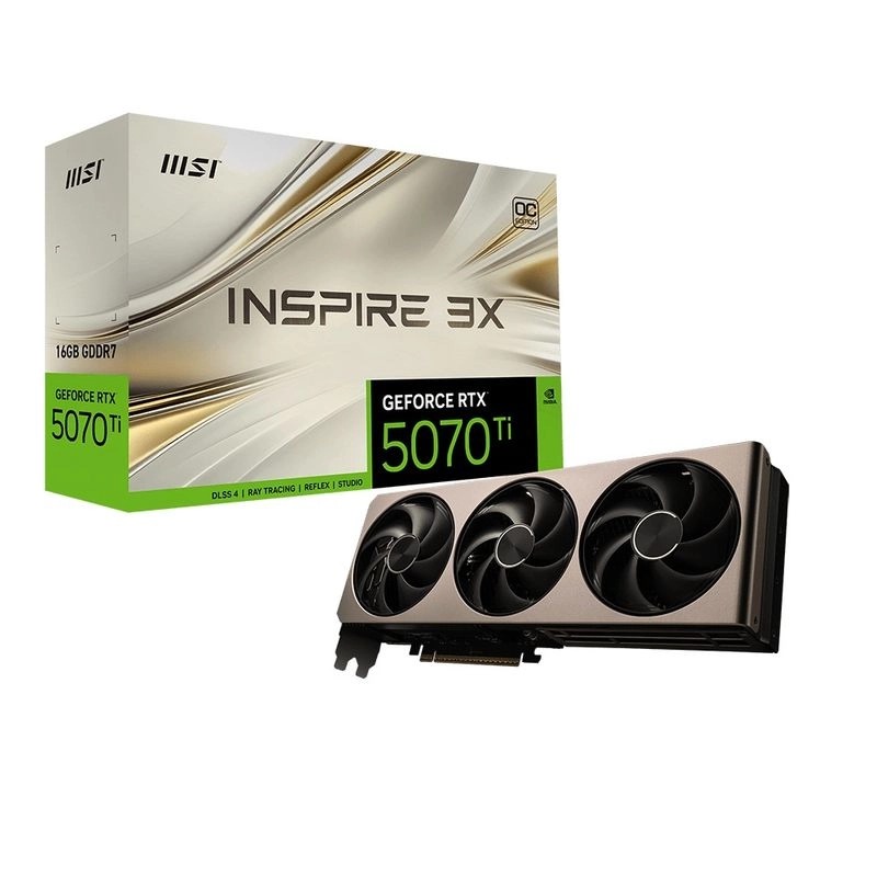 MSI RTX 5070 Ti 16G INSPIRE 3X OC (16GB GDDR7 STORMFORCE FAN SFF-Ready Enthusiast GeForce Card)(DI-N507TI1)