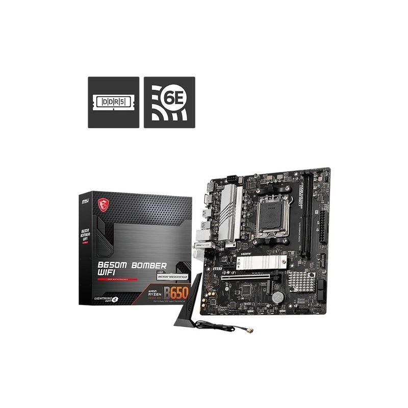 MSI B650M BOMBER WIFI (AMD AM5 MATX Wi-Fi 6E)(MB-RB65MBW)