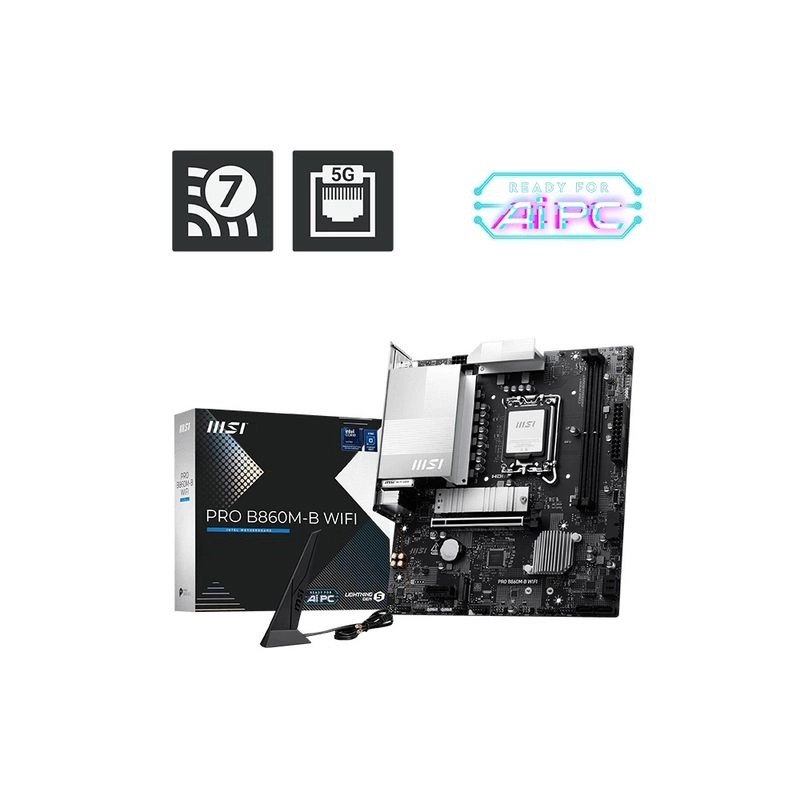 MSI PRO B860M-B WIFI (LGA1851 MATX Wi-Fi 7)(MB-MB86MBW)