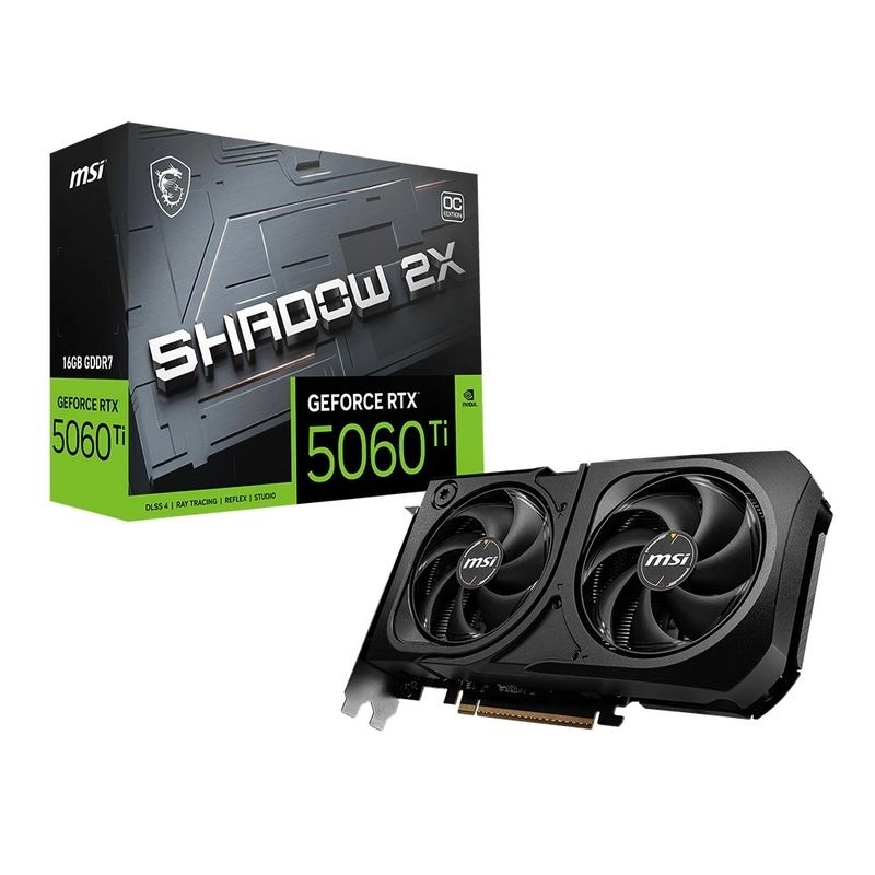 MSI RTX 5060 Ti 16G SHADOW 2X OC PLUS (16GB GDDR7 DUAL-Fan Thermal Design)(DI-N506TC1)