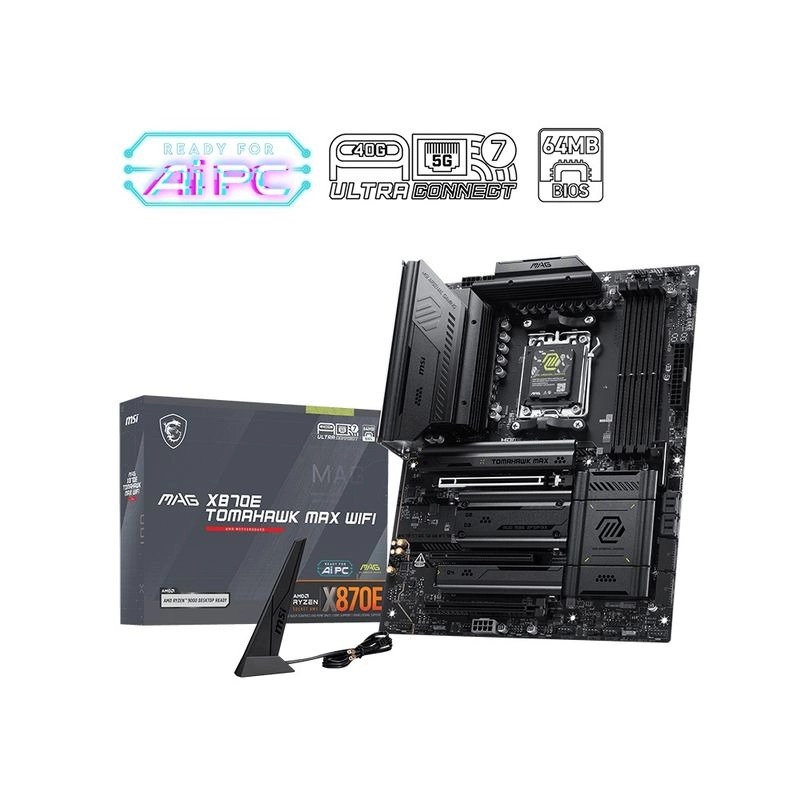 MSI MAG X870E TOMAHAWK MAX WIFI (AMD AM5 ATX Wi-Fi 7)(MB-RX87TWM)