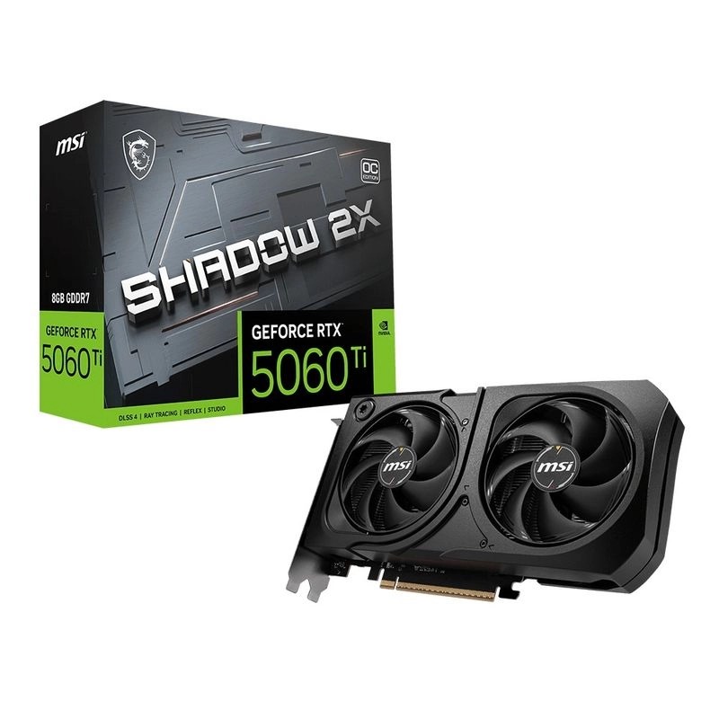 MSI RTX 5060 Ti 8G SHADOW 2X OC PLUS (8GB GDDR7 DUAL-Fan Thermal Design)(DI-N506TC8)