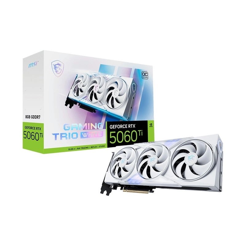 MSI RTX 5060 Ti 8G GAMING TRIO OC WHITE (8GB GDDR7)(DI-N506TM8)