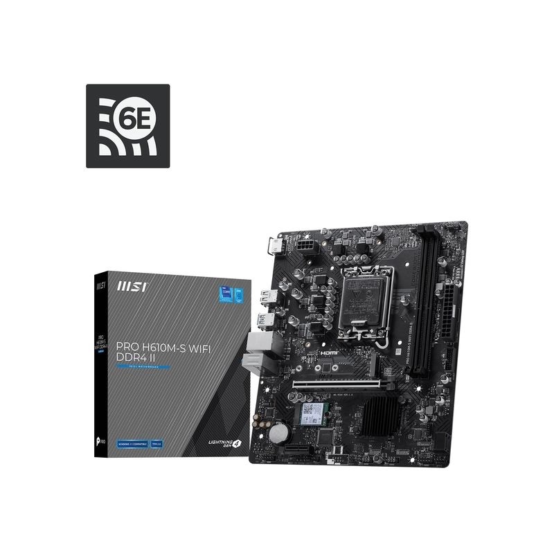 MSI PRO H610M-S WIFI DDR4 II (LGA1700 MATX Wi-Fi 6E)(MB-MH61SWV)