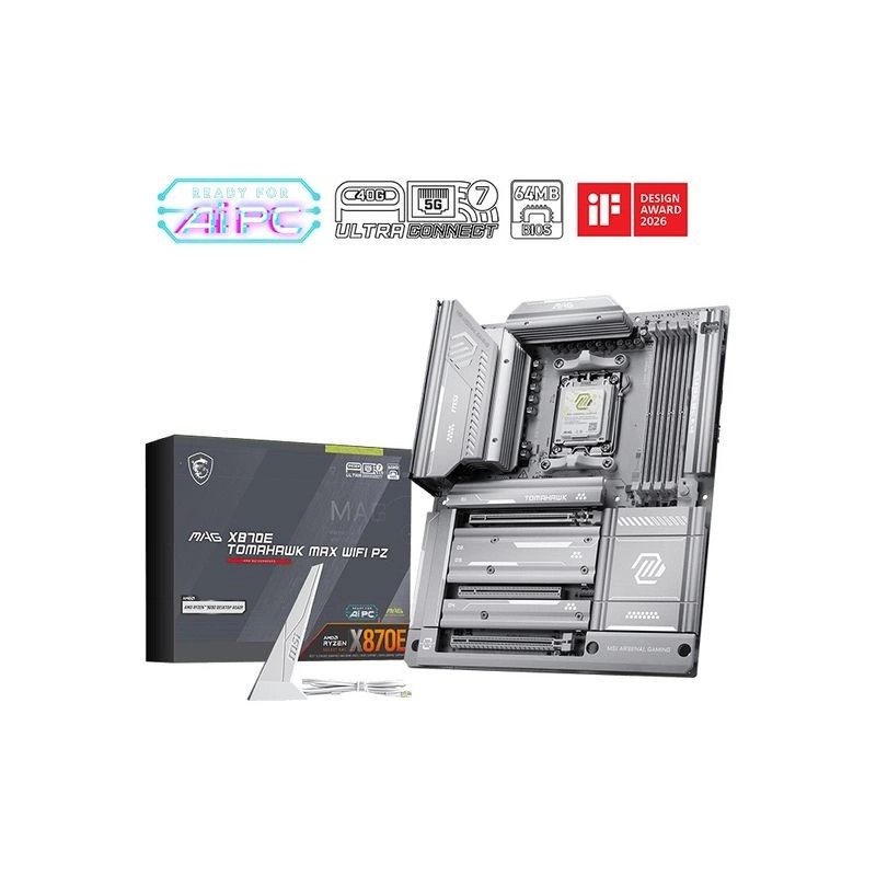 MSI MAG X870E TOMAHAWK MAX WIFI PZ (AMD AM5 ATX Wi-Fi 7)(MB-RX87ETZ)