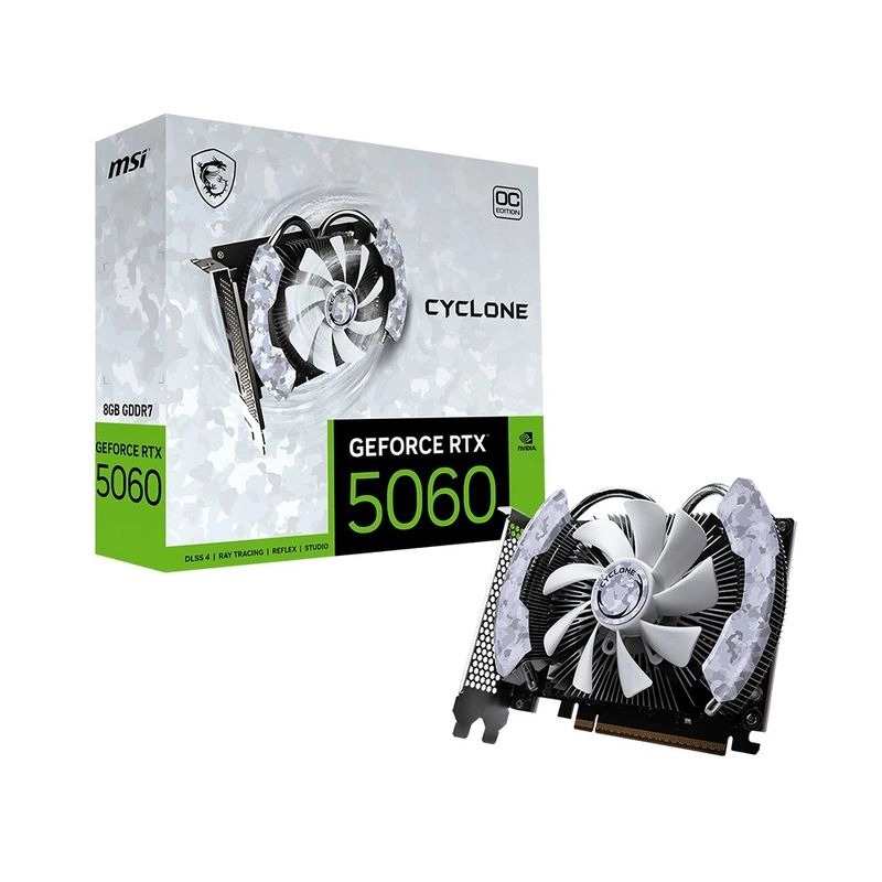 MSI RTX 5060 8G CYCLONE OC (8GB GDDR7 Advanced CYCLONE Cooling Design)(DI-N5060N8)